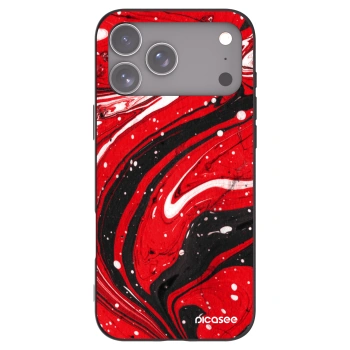 Picasee Apple iPhone 17 Pro Max Hülle - Schwarzes Silikon - Red black