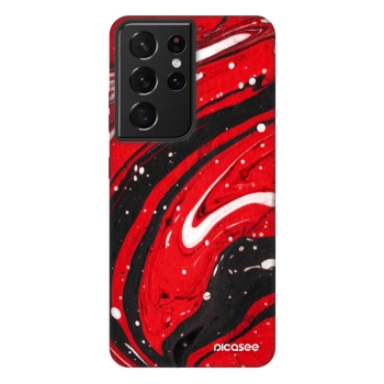 Picasee Fashion Case für Samsung Galaxy S21 Ultra 5G G998B - Red black