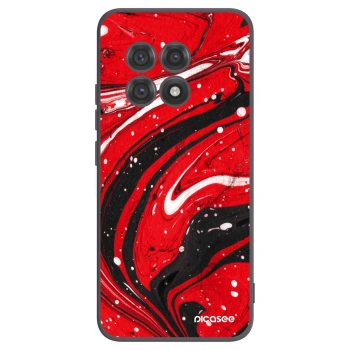 Picasee OnePlus 13R 5G Hülle - Schwarzes Silikon - Red black