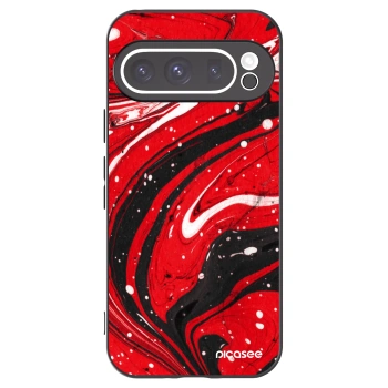 Picasee Google Pixel 9 Pro XL Hülle - Schwarzes Silikon - Red black