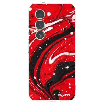 Picasee Xiaomi Redmi 15 5G Hülle - Transparentes Silikon - Red black