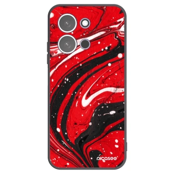Picasee Xiaomi Redmi 15C 5G Hülle - Schwarzes Silikon - Red black