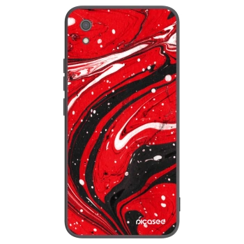 Picasee Xiaomi Redmi 7A Hülle - Schwarzes Silikon - Red black
