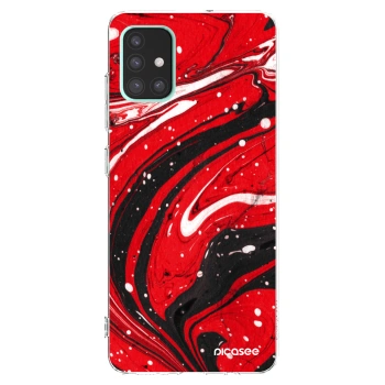 Picasee Samsung Galaxy A51 A515F Hülle - Transparentes Silikon - Red black
