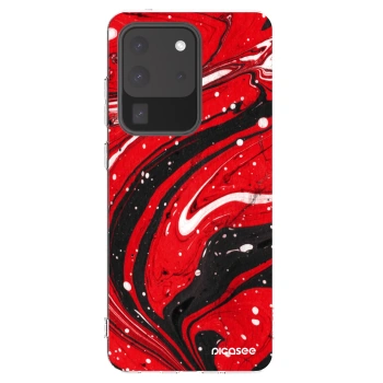 Picasee Samsung Galaxy S20 Ultra 5G G988F Hülle - Transparentes Silikon - Red black