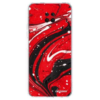 Picasee Xiaomi Redmi Note 9 Pro Hülle - Transparentes Silikon - Red black