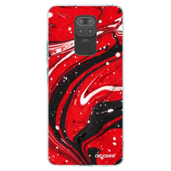 Picasee Xiaomi Redmi Note 9 Hülle - Schwarzes Silikon - Red black