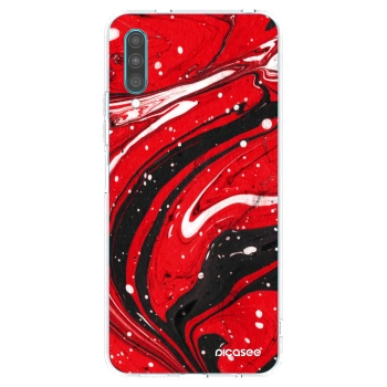 Picasee Samsung Galaxy A30s A307F Hülle - Transparentes Silikon - Red black