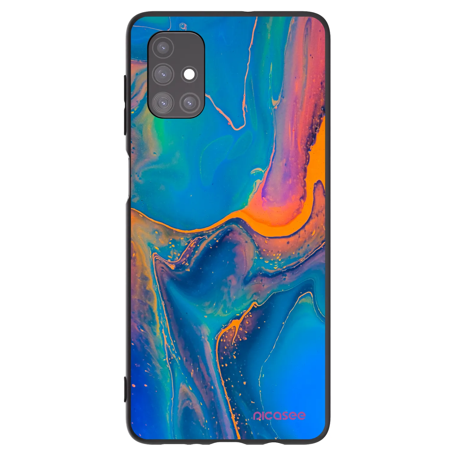 Picasee Samsung Galaxy M51 M515F Hülle - Schwarzes Silikon - Rainbow