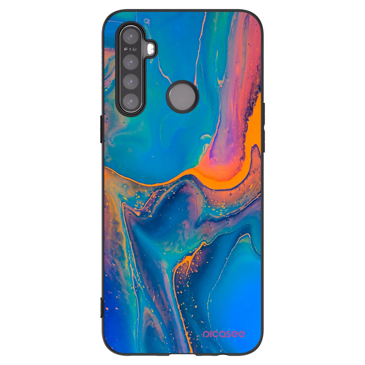 Picasee Realme 6i Hülle - Schwarzes Silikon - Rainbow