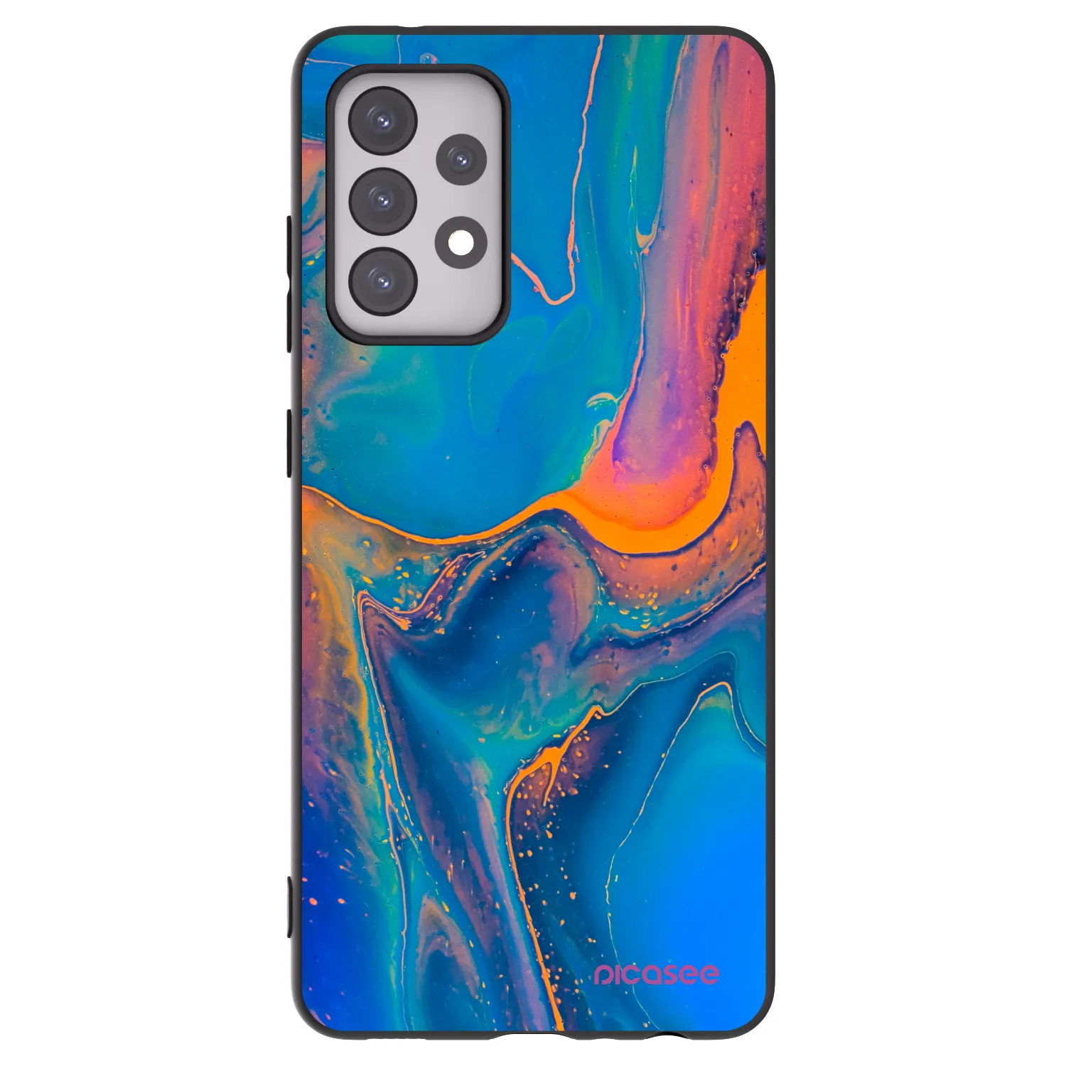 Picasee Samsung Galaxy A52 5G A525F Hülle - Schwarzes Silikon - Rainbow