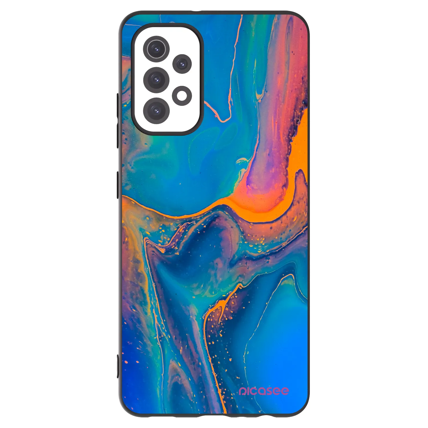 Picasee Samsung Galaxy A32 5G A326B Hülle - Schwarzes Silikon - Rainbow