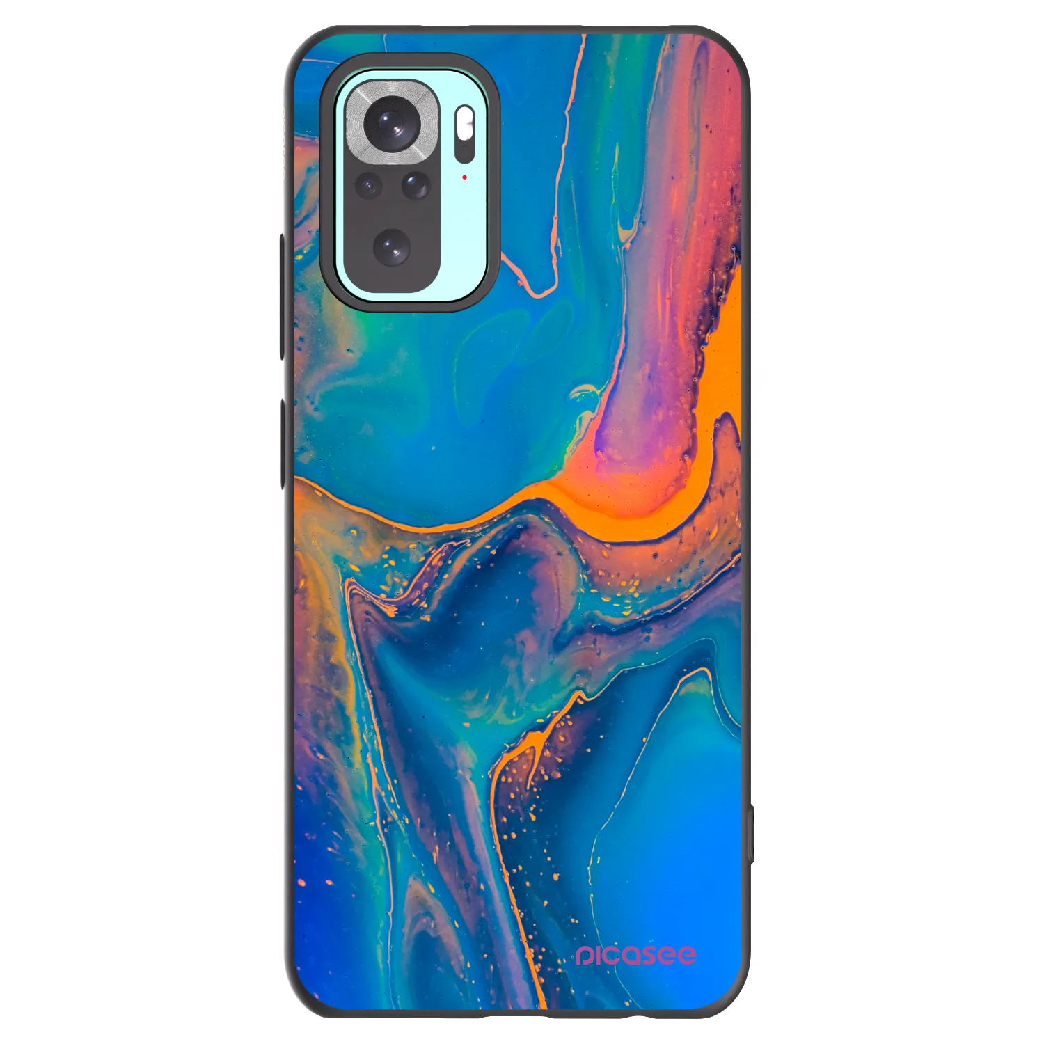 Picasee Xiaomi Redmi Note 10 Pro Hülle - Schwarzes Silikon - Rainbow