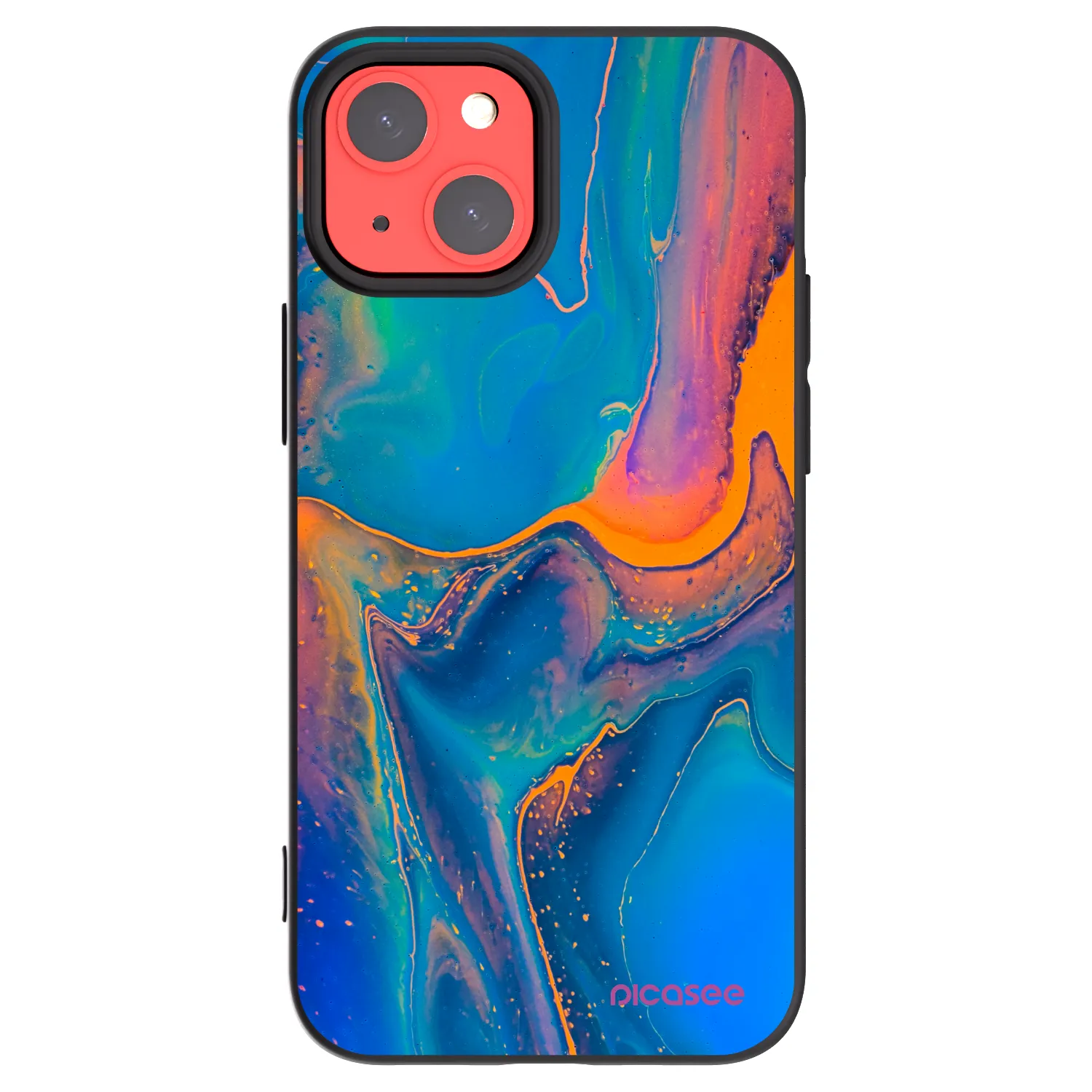 Picasee Apple iPhone 13 mini Hülle - Schwarzes Silikon - Rainbow