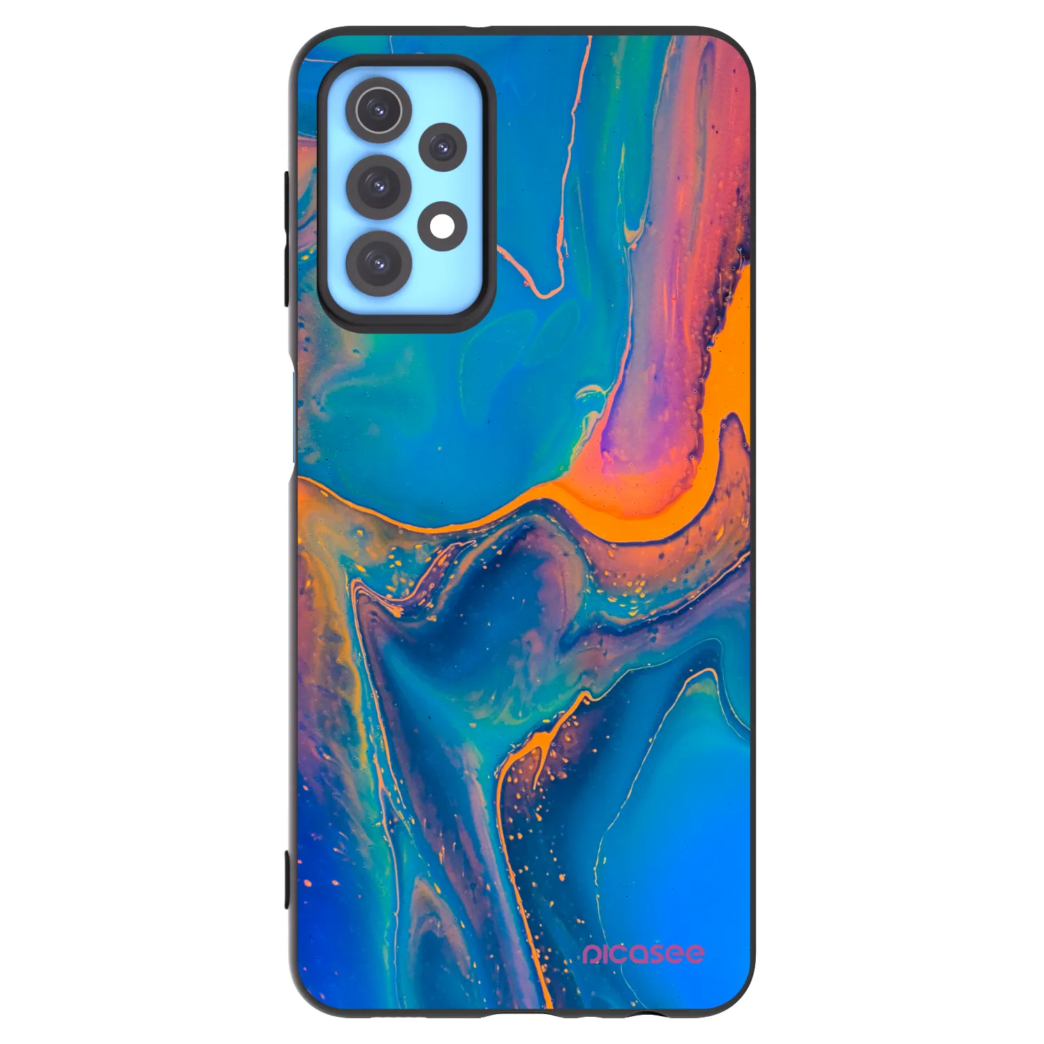 Picasee Samsung Galaxy A32 4G SM-A325F Hülle - Schwarzes Silikon - Rainbow
