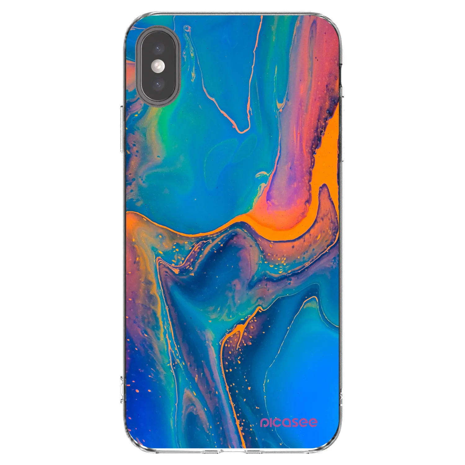 Picasee Apple iPhone XS Max Hülle - Transparentes Silikon - Rainbow