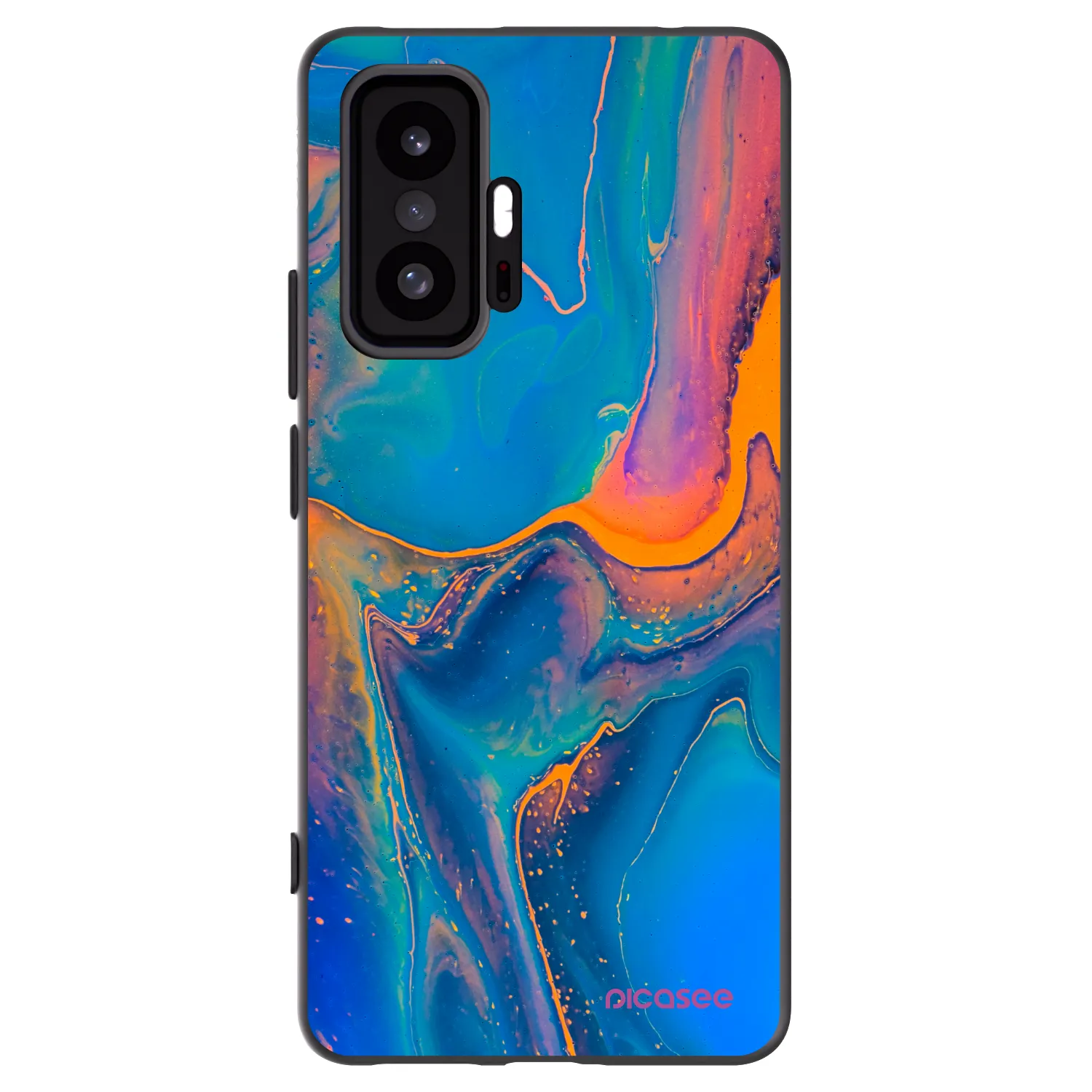 Picasee Xiaomi 11T Pro Hülle - Schwarzes Silikon - Rainbow