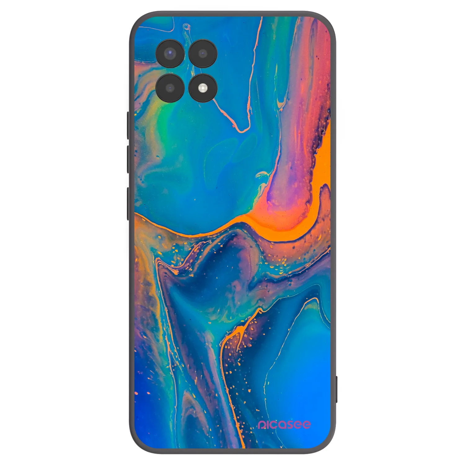 Picasee Realme 8i Hülle - Schwarzes Silikon - Rainbow