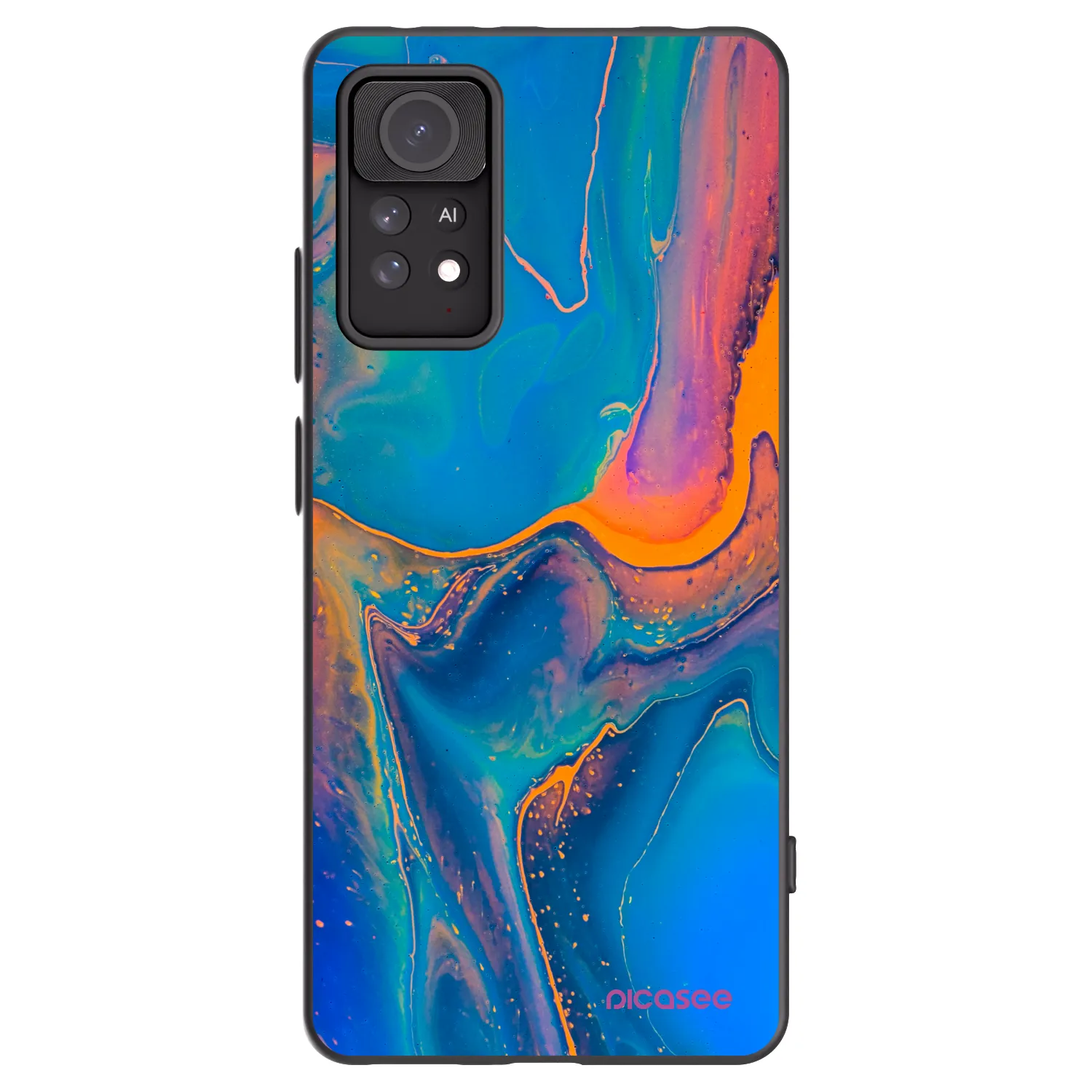 Picasee Xiaomi Redmi Note 11 Pro Hülle - Schwarzes Silikon - Rainbow