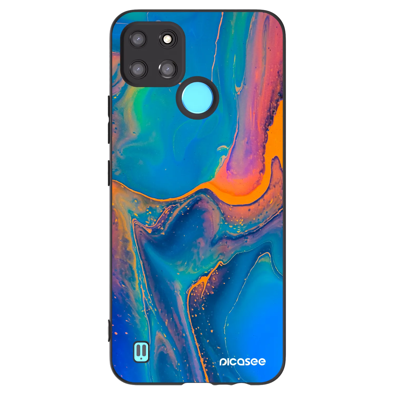 Picasee Realme C21Y Hülle - Schwarzes Silikon - Rainbow