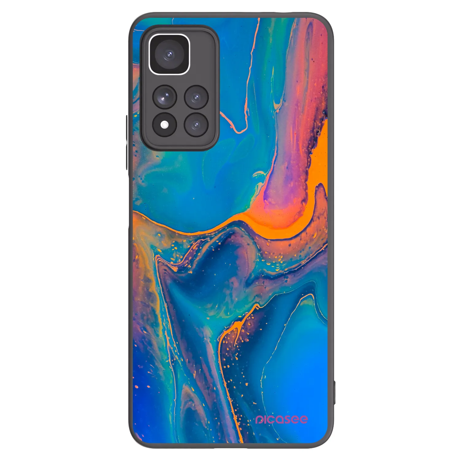 Picasee Xiaomi Redmi Note 11 Pro+ 5G Hülle - Schwarzes Silikon - Rainbow