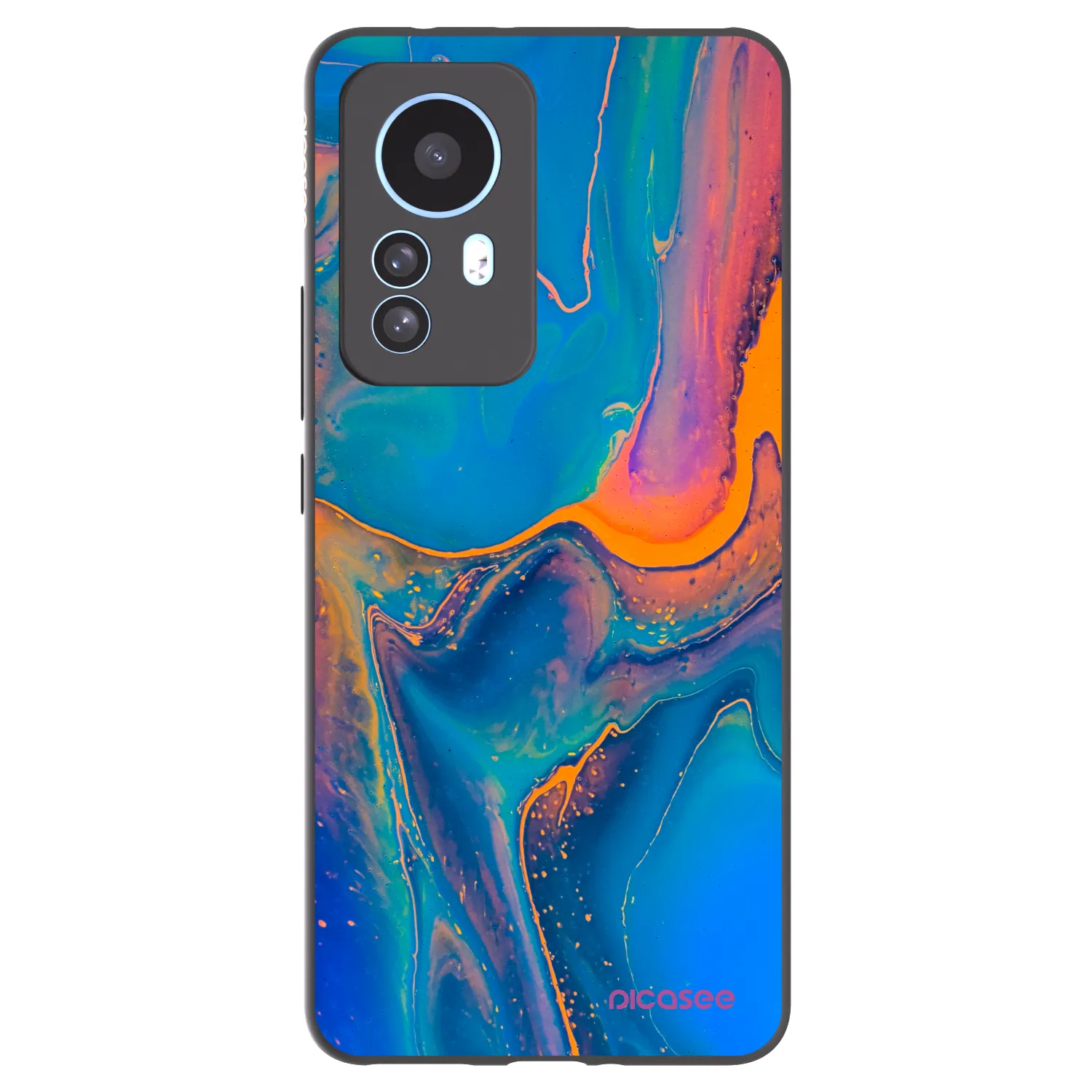 Picasee Xiaomi 12T Pro Hülle - Schwarzes Silikon - Rainbow