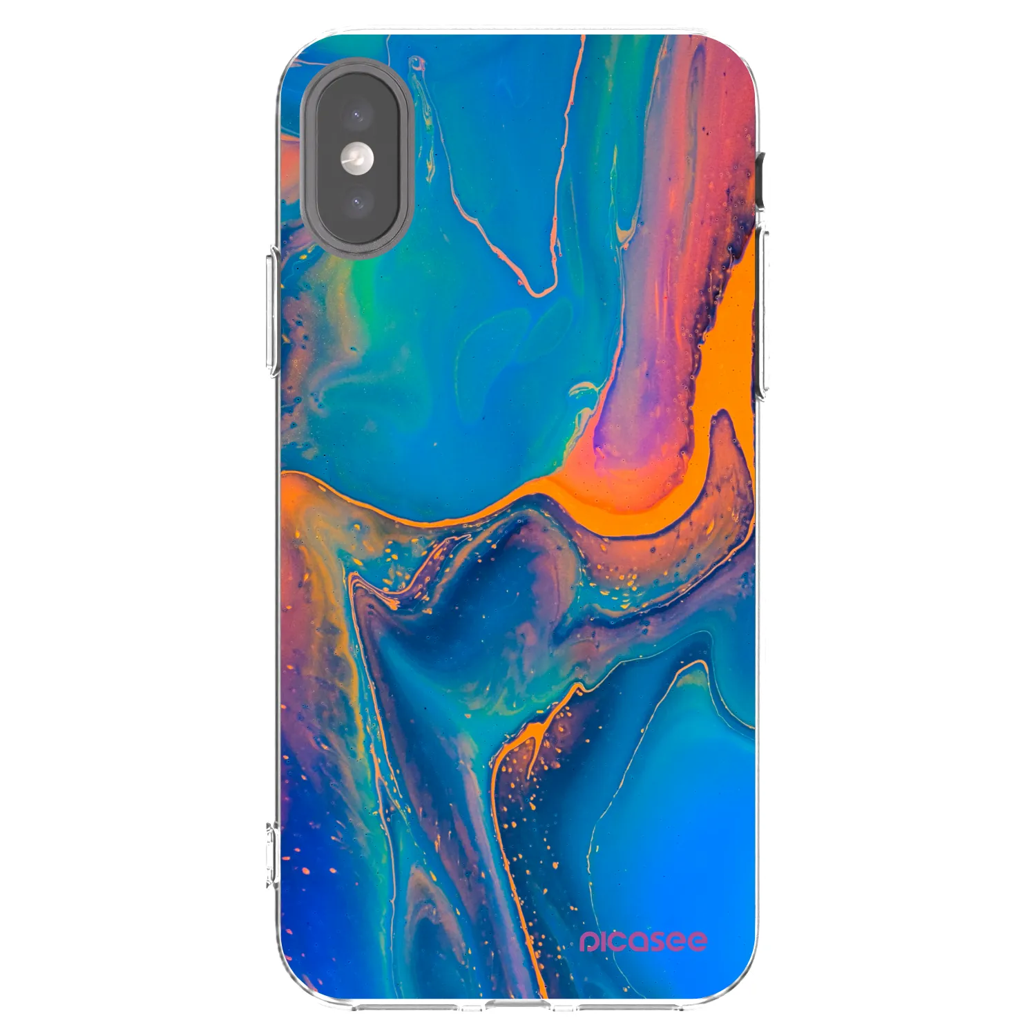 Picasee Apple iPhone X/XS Hülle - Transparentes Silikon - Rainbow