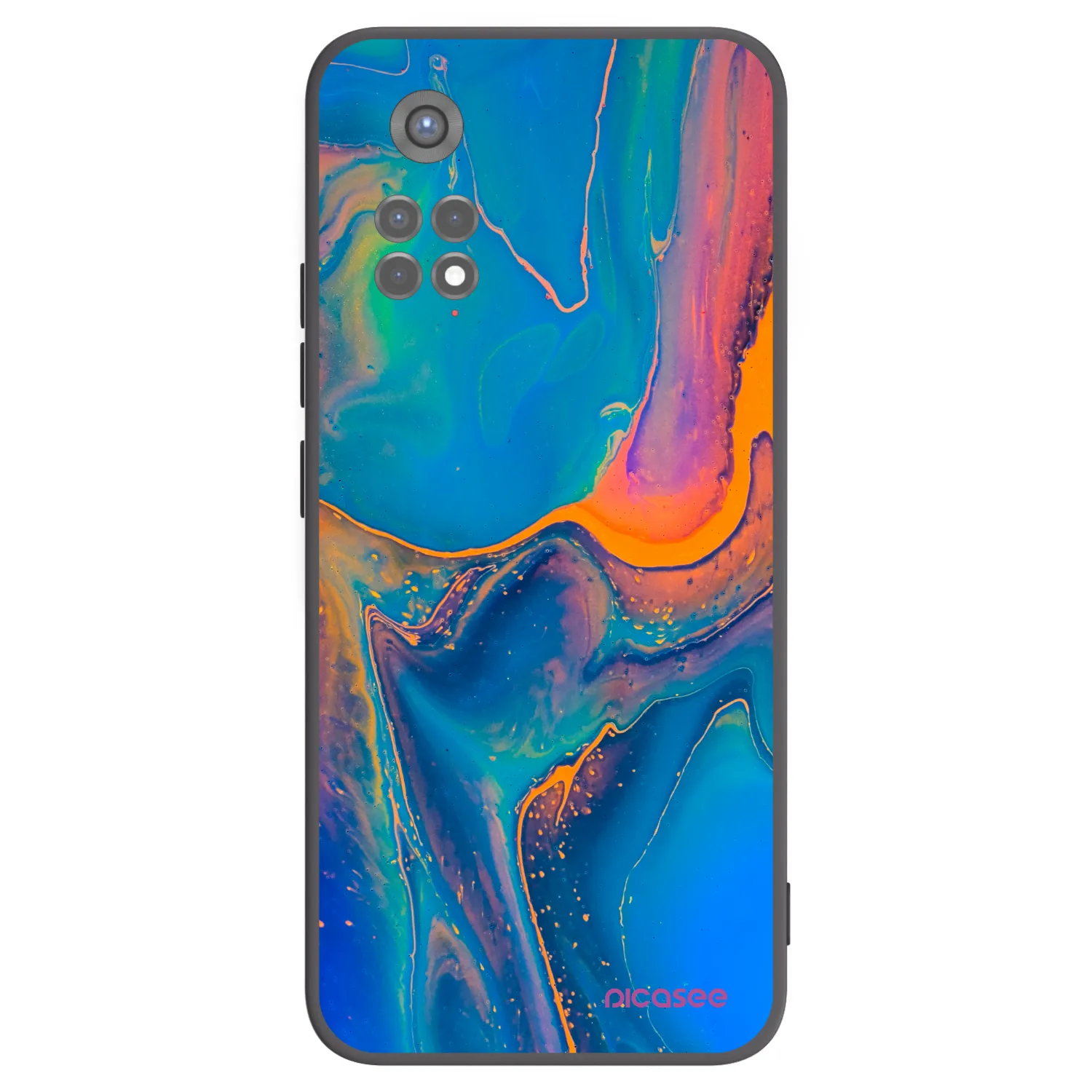 Picasee Xiaomi Redmi Note 11S 5G Hülle - Schwarzes Silikon - Rainbow