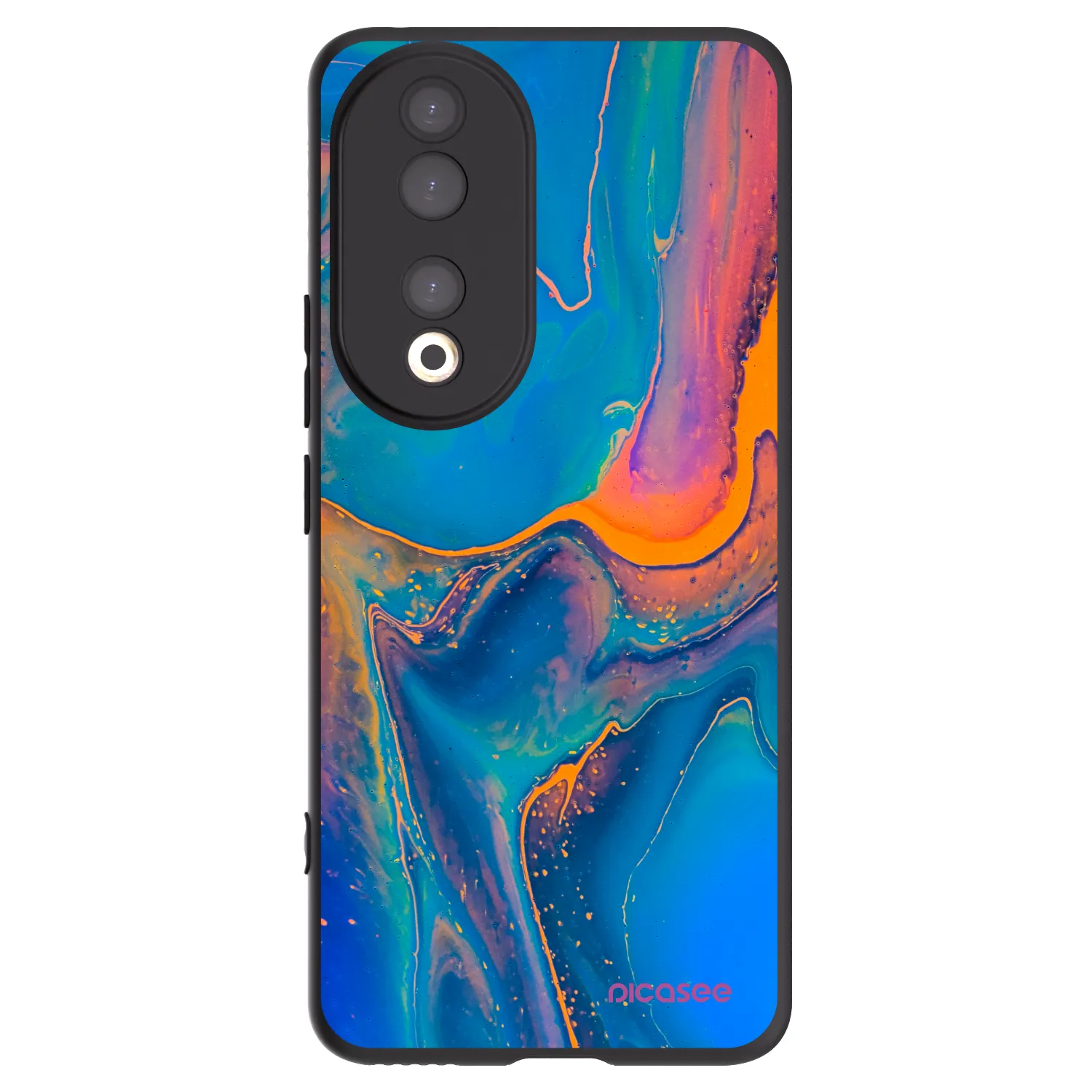 Picasee Honor 90 5G Hülle - Schwarzes Silikon - Rainbow