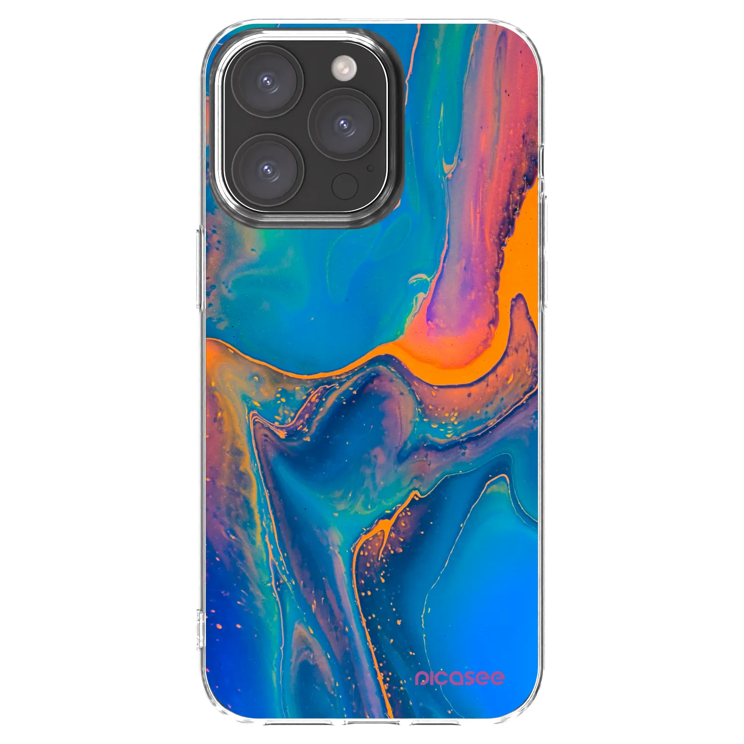 Picasee Apple iPhone 15 Pro Max Hülle - Transparentes Silikon - Rainbow