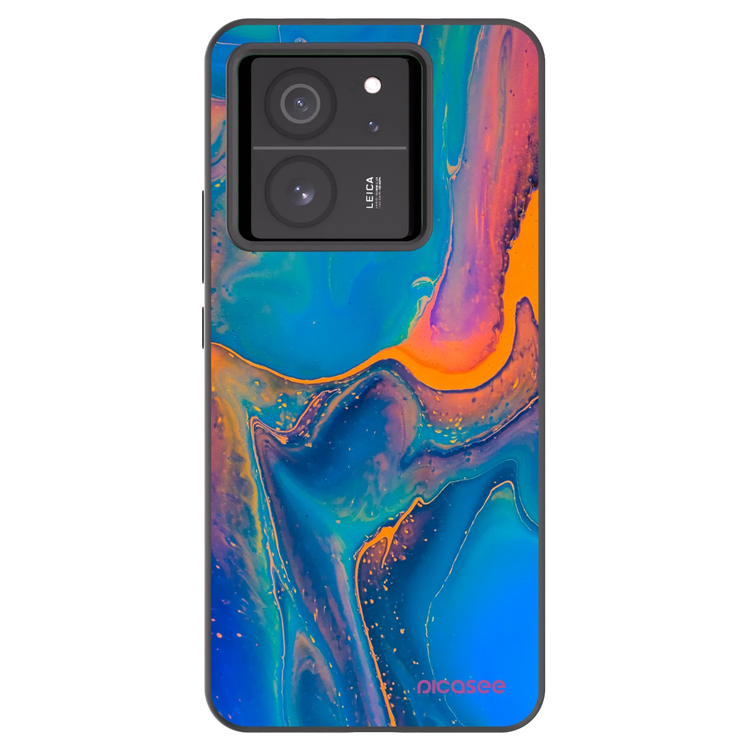 Picasee Xiaomi 13T Pro Hülle - Schwarzes Silikon - Rainbow