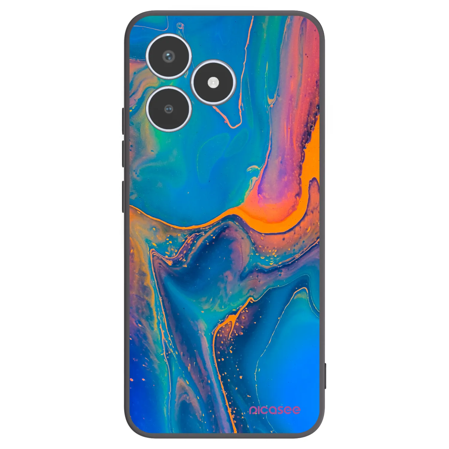 Picasee Realme C53 Hülle - Schwarzes Silikon - Rainbow