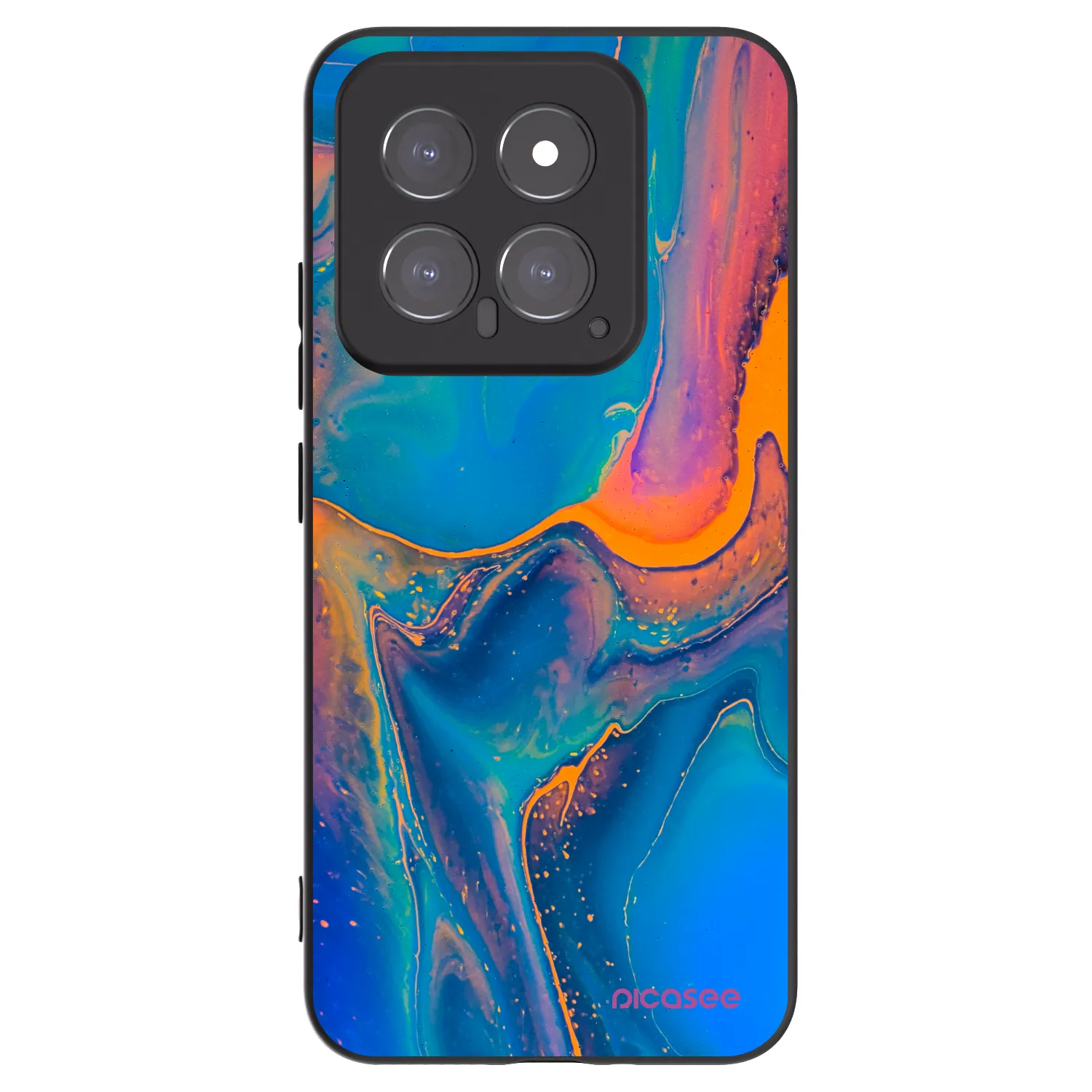 Picasee Xiaomi 14 Hülle - Schwarzes Silikon - Rainbow