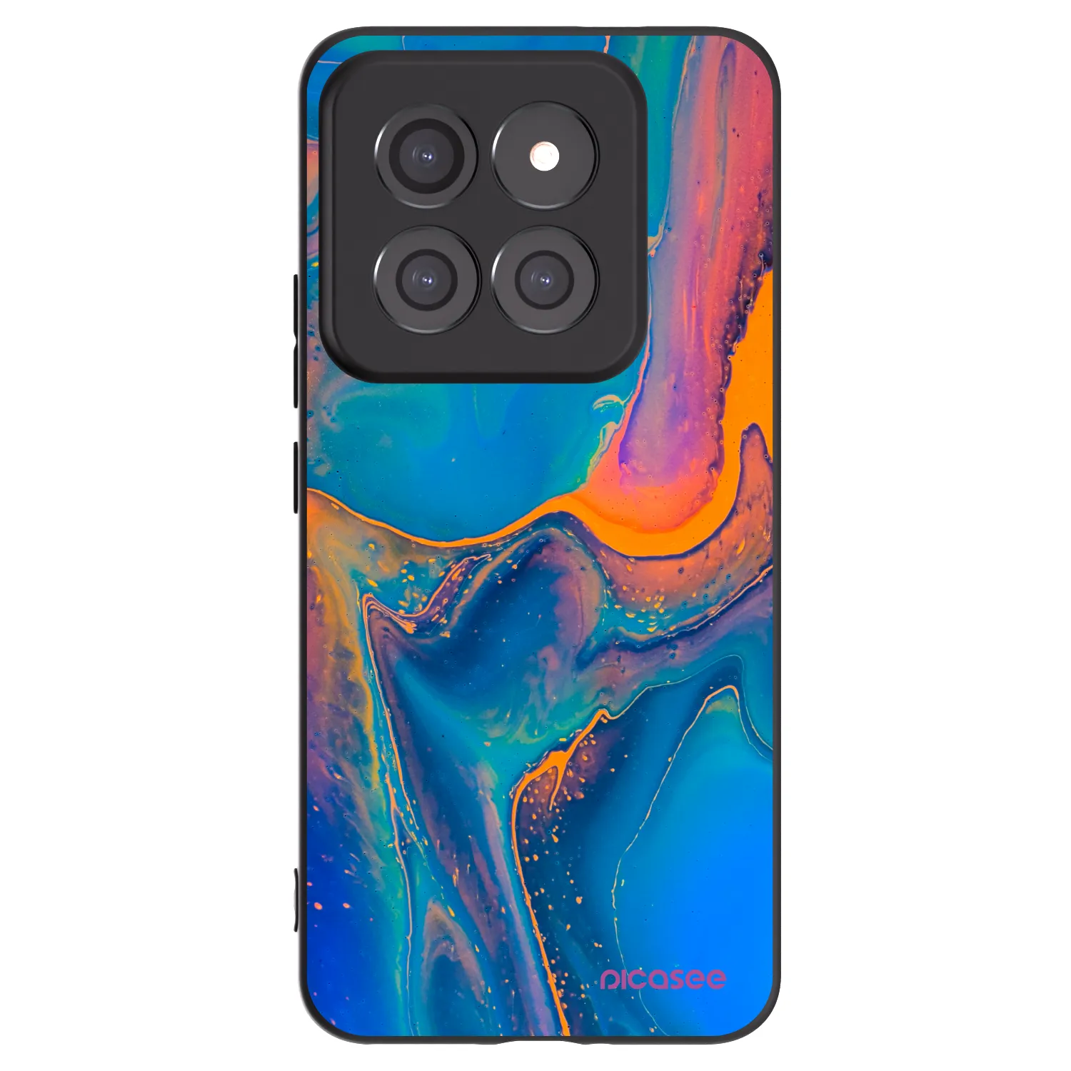 Picasee Xiaomi 14 Pro Hülle - Schwarzes Silikon - Rainbow