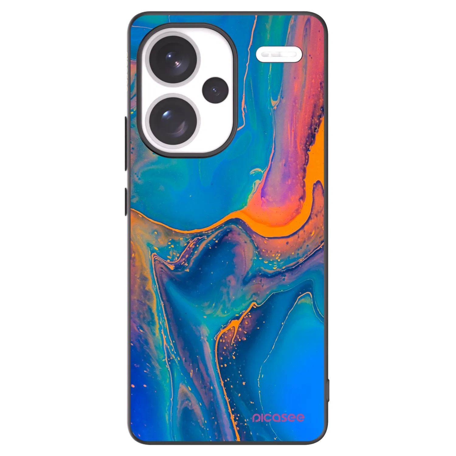 Picasee Xiaomi Redmi Note 13 Pro+ 5G Hülle - Schwarzes Silikon - Rainbow