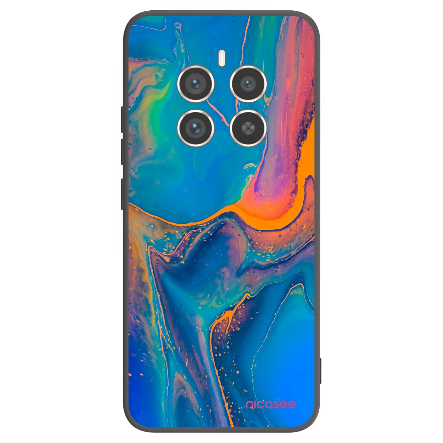Picasee Realme 12 Pro 5G Hülle - Schwarzes Silikon - Rainbow