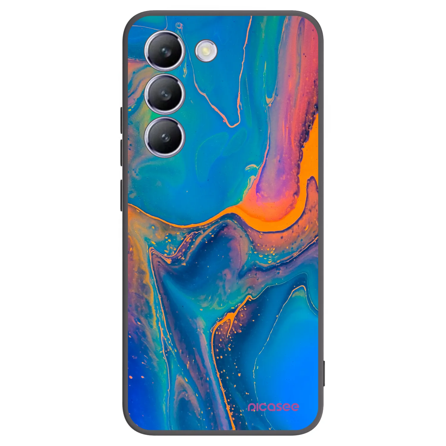 Picasee Vivo V40 SE 5G Hülle - Schwarzes Silikon - Rainbow