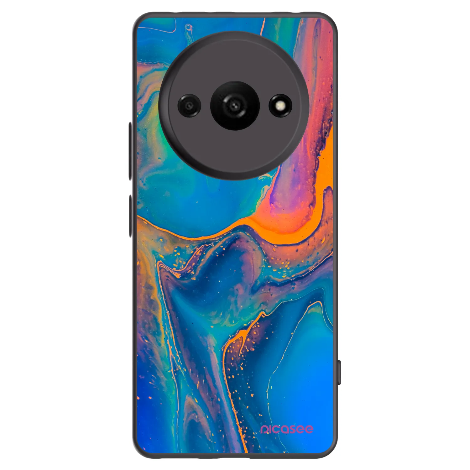 Picasee Xiaomi Redmi A3 Hülle - Schwarzes Silikon - Rainbow