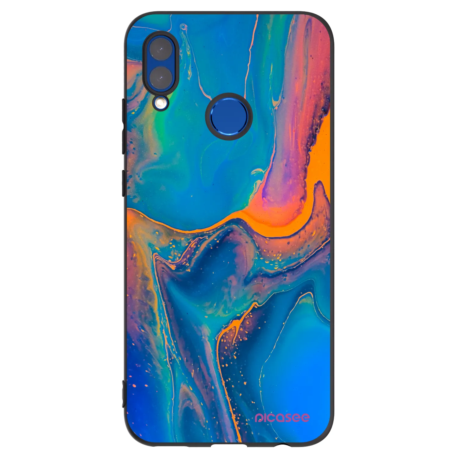 Picasee Honor 10 Lite Hülle - Schwarzes Silikon - Rainbow