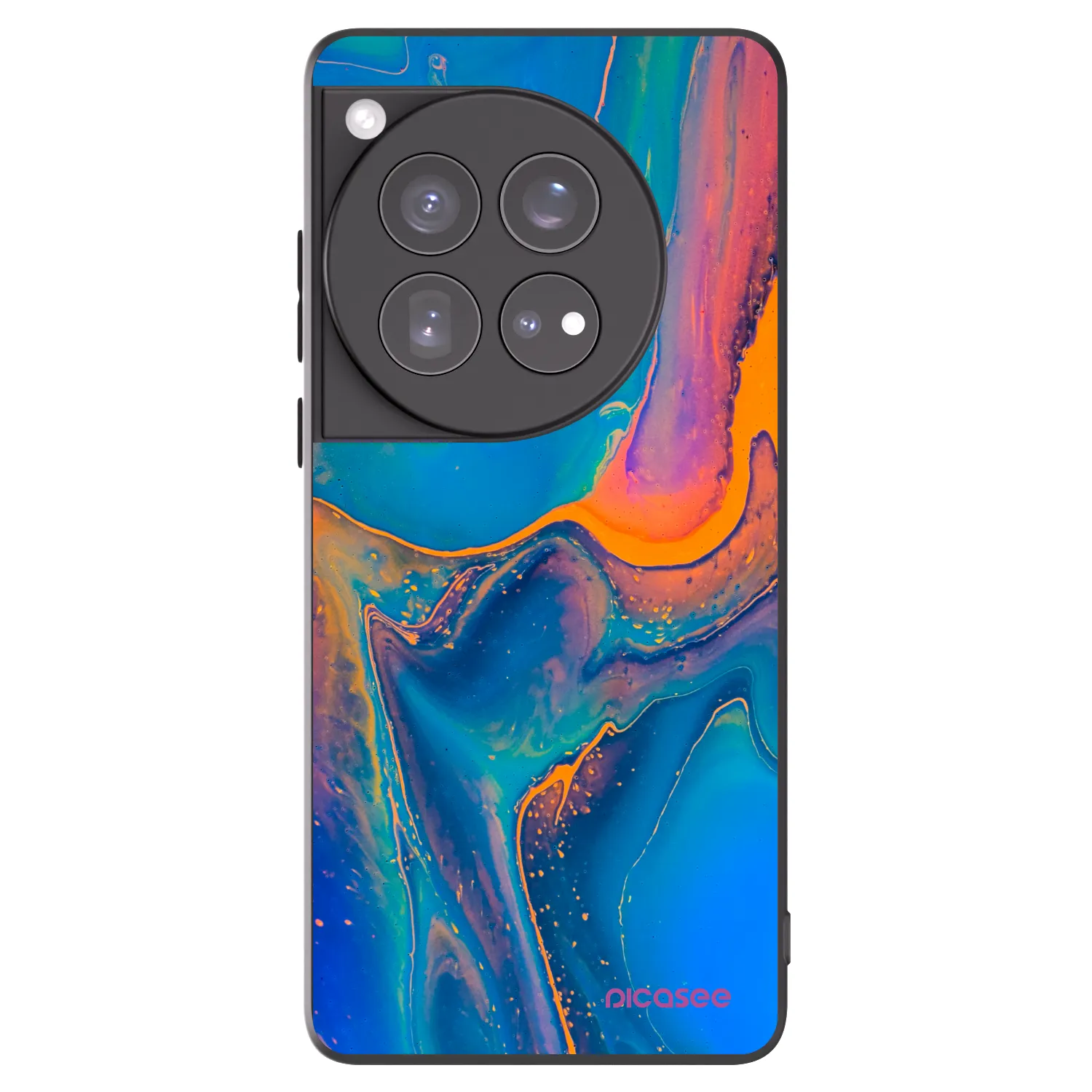 Picasee OnePlus 12 5G Hülle - Schwarzes Silikon - Rainbow