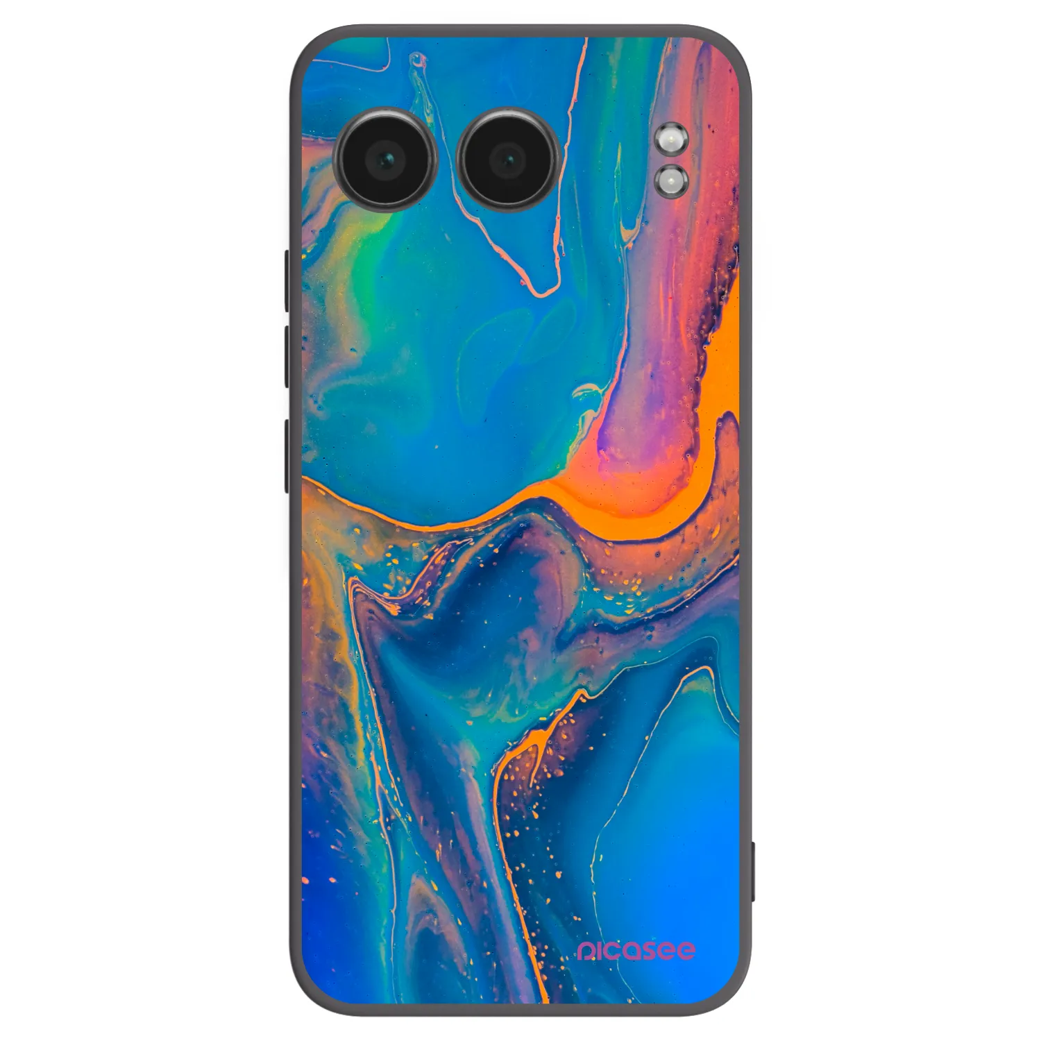 Picasee OnePlus Nord 4 Hülle - Schwarzes Silikon - Rainbow