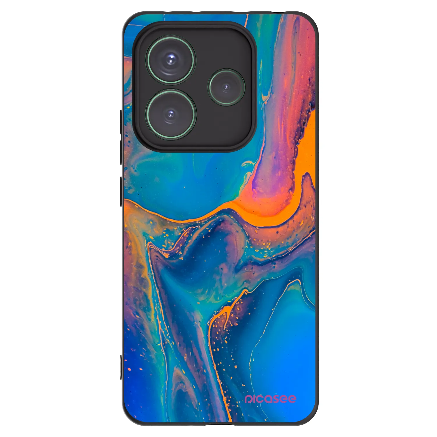 Picasee Xiaomi Redmi Note 14 5G Hülle - Schwarzes Silikon - Rainbow