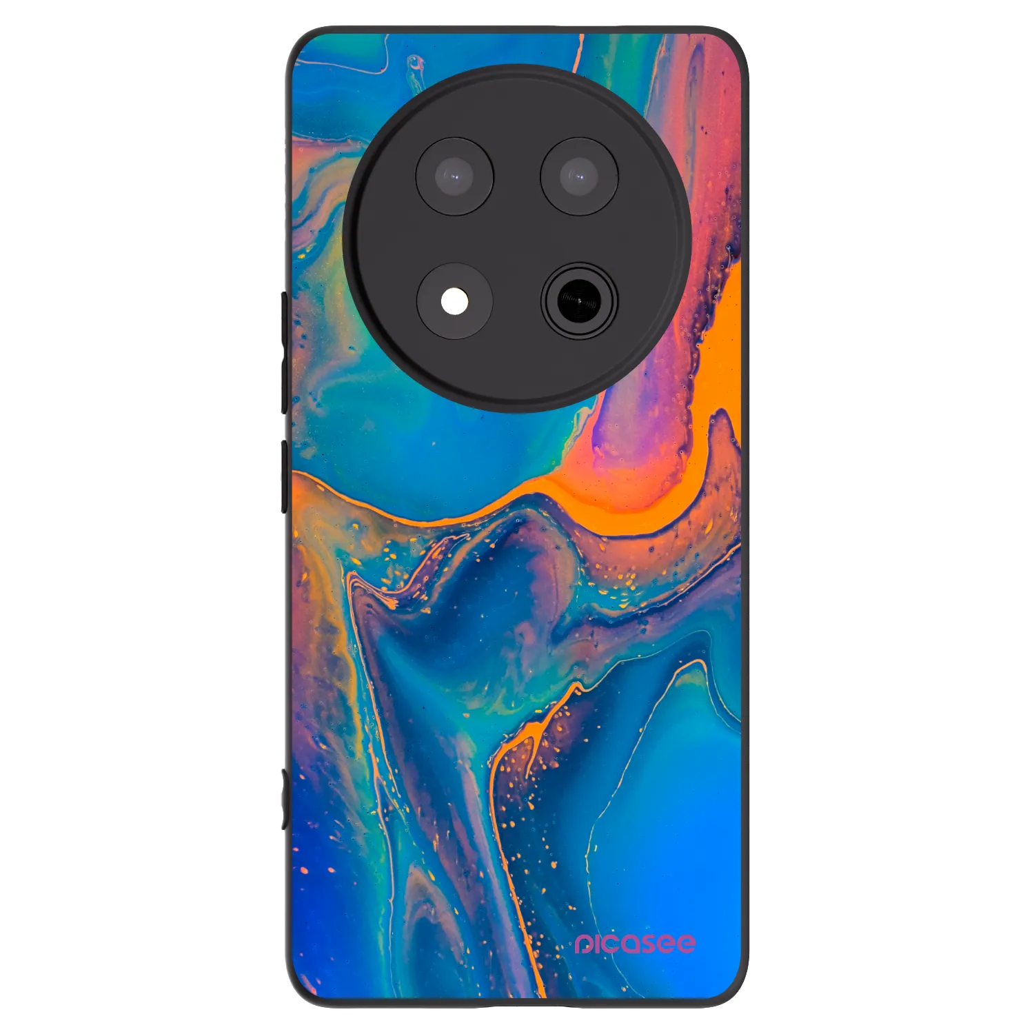 Picasee Honor Magic7 Lite 5G Hülle - Schwarzes Silikon - Rainbow