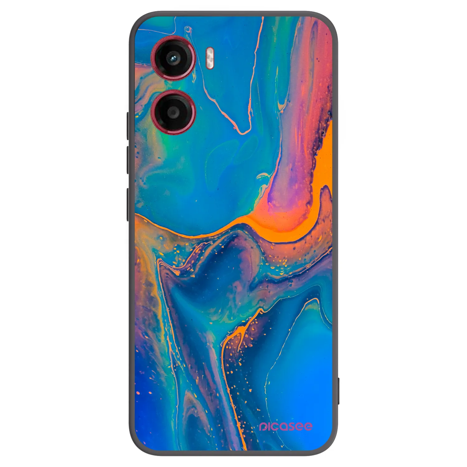 Picasee Motorola Moto G05 Hülle - Schwarzes Silikon - Rainbow