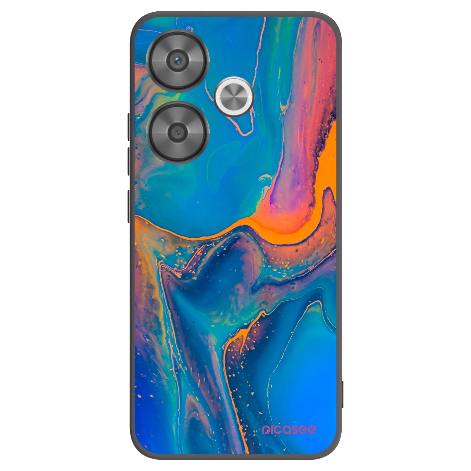 Picasee Xiaomi Poco F6 Hülle - Schwarzes Silikon - Rainbow