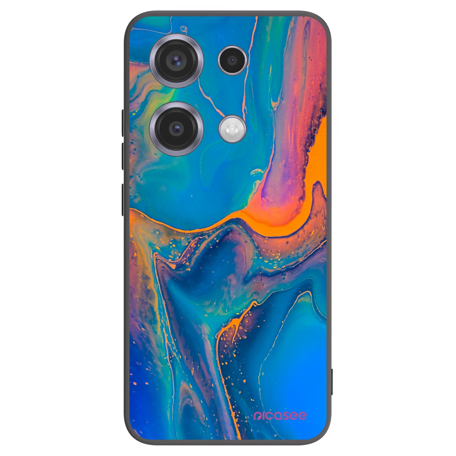 Picasee Xiaomi Redmi Note 14S Hülle - Schwarzes Silikon - Rainbow