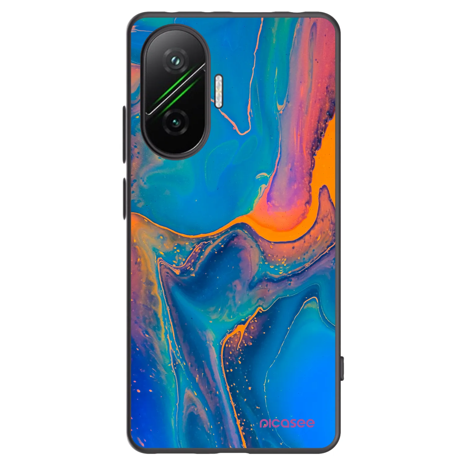 Picasee Xiaomi Poco F7 5G Hülle - Schwarzes Silikon - Rainbow