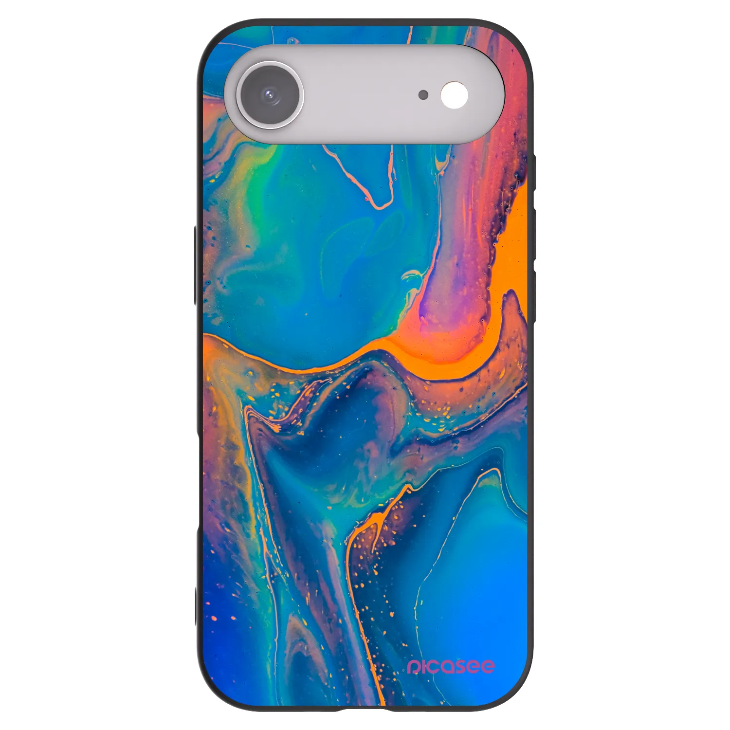 Picasee Apple iPhone Air Hülle - Schwarzes Silikon - Rainbow