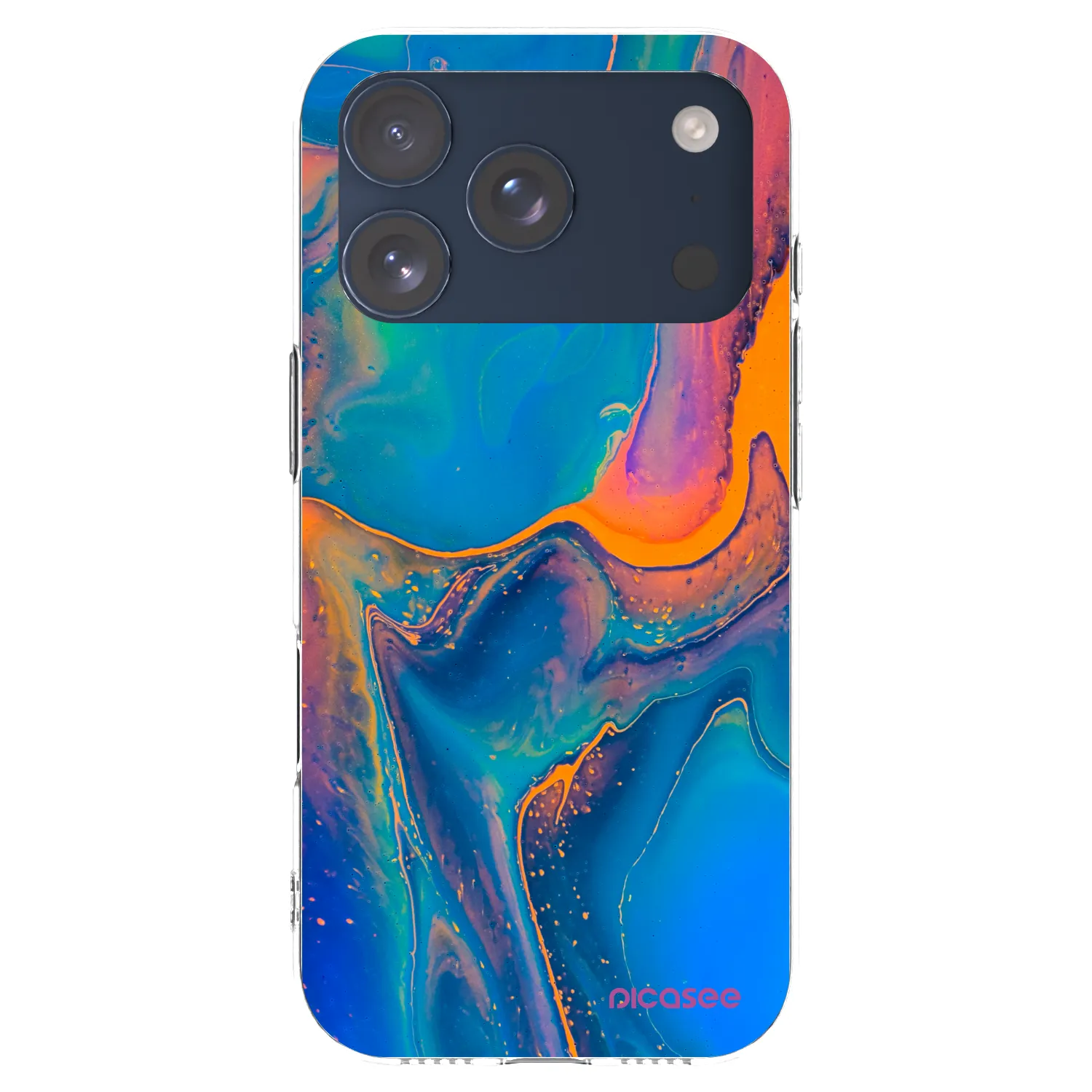 Picasee Apple iPhone 17 Pro Hülle - Transparentes Silikon - Rainbow