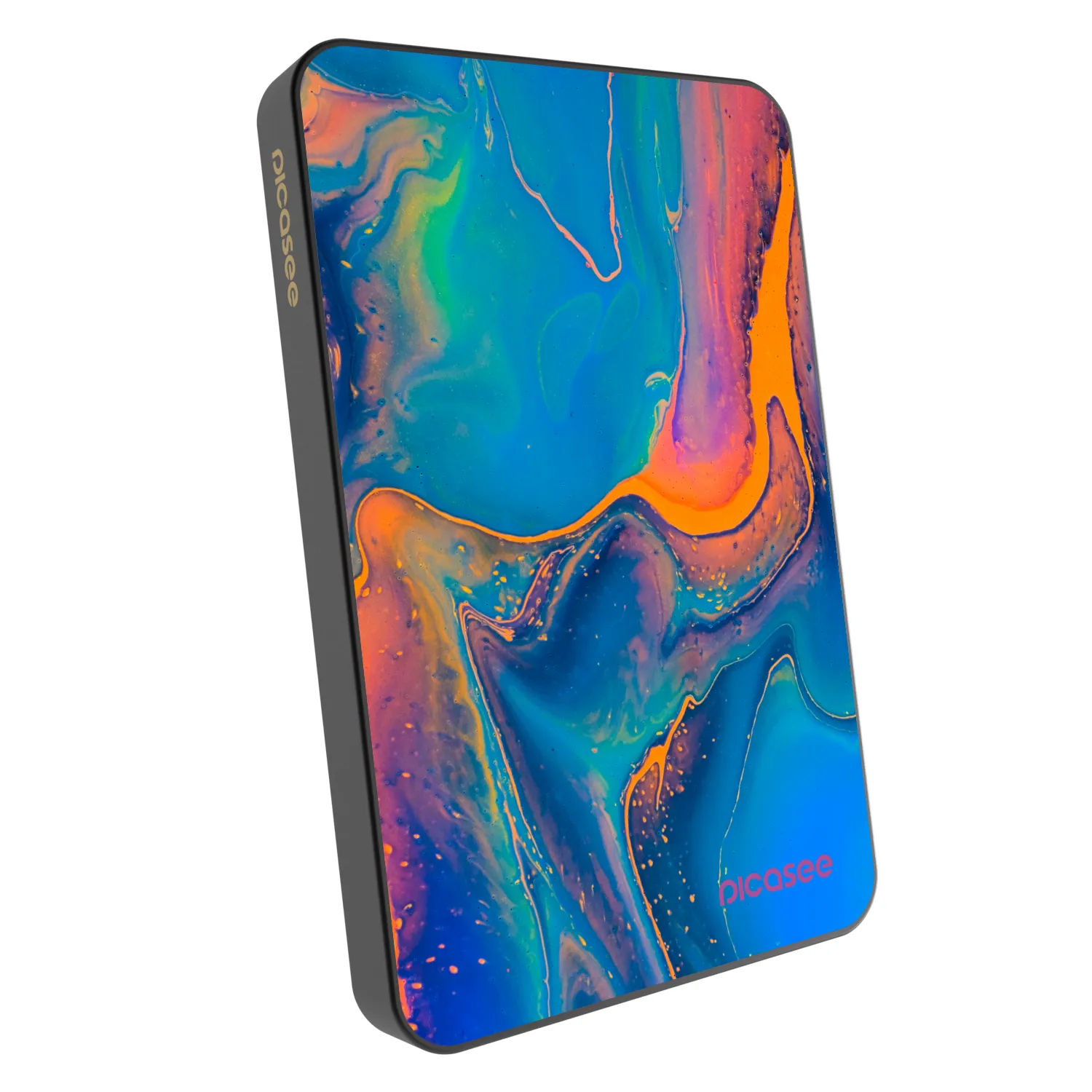 Picasee Powerbank mit MagSafe 5 000 mAh Grau - Rainbow